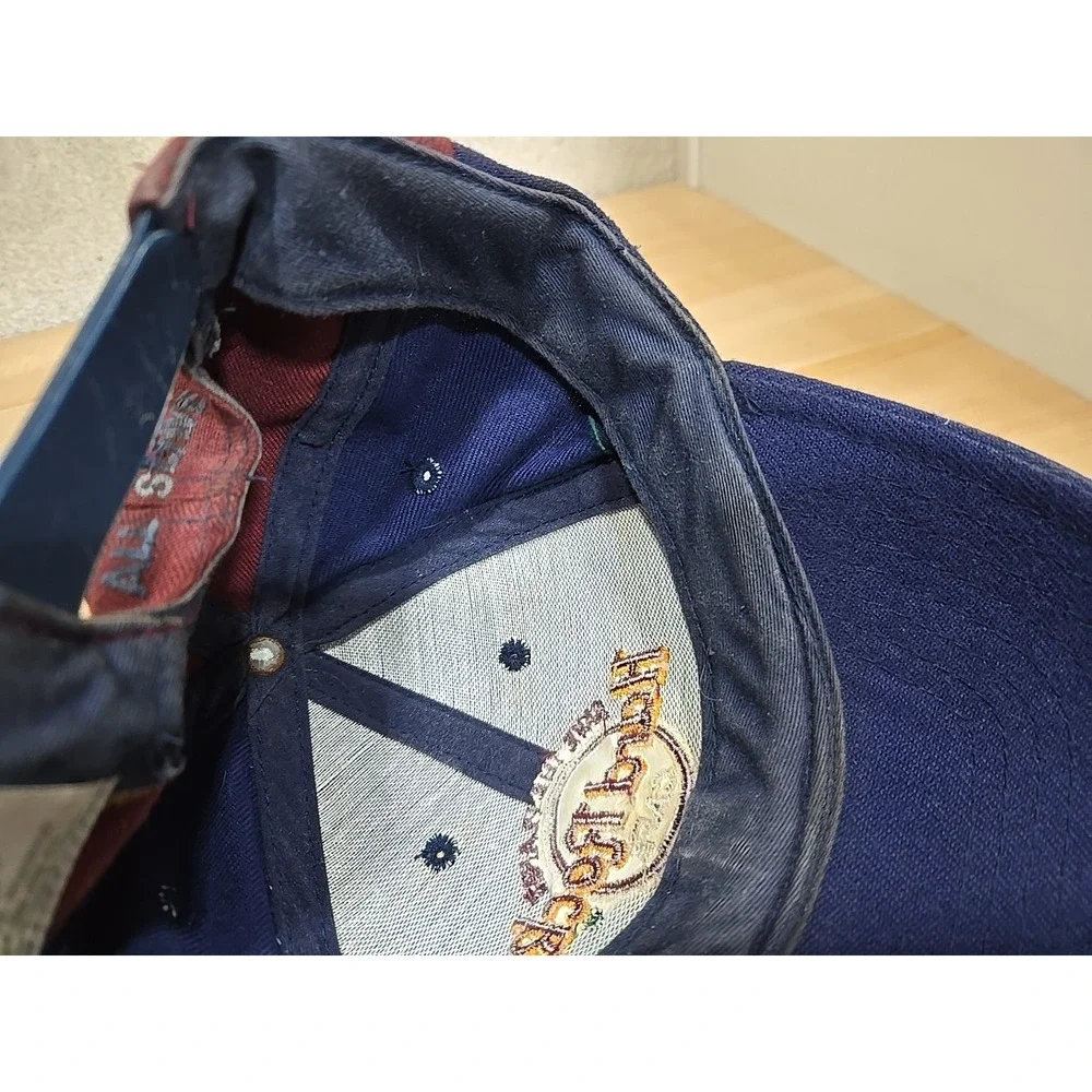 Vintage Hard Rock‎ Cafe London SnapBack Cap Hat Colorblock Faded Distressed 90s